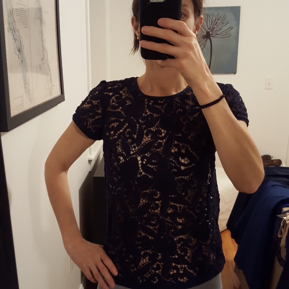Juicy culture navy crochet top